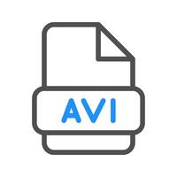 Avi file icon with eye catching color line elements vector