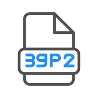 3gp2 minimalist icon with colored outline to represent files vector