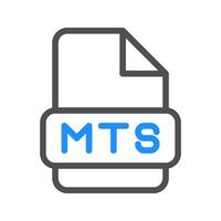 Mts document file icon, symbol modern and elegant design with color lines for files vector