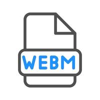 Webm file type icon. Elegant colored outline symbols for various types of files vector