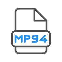 Mpg4 file type file icon with colored lines that is dynamic and attracts attention vector