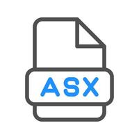 Asx file format representation uses dynamic colored outlines vector