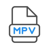 Mpv document files icon, format symbol with a unique colored outline design vector