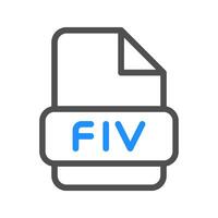 Flv file icon symbol with minimalist color line design vector