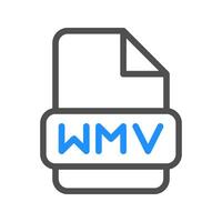 Wmv file icon. file type with sleek and bright color line elements vector