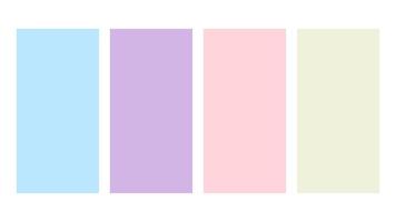 Baby Blue, Lilac, Rose Quartz, Cream color palette. Set of bright color palette combination in rgb hex. Color palette for ui ux design. Abstract illustration for your graphic design, banner, poster vector