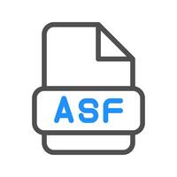 Asf file format icon design in cheerful colored line style vector