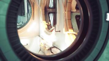 Exploring the interior of a futuristic space station in low Earth orbit video