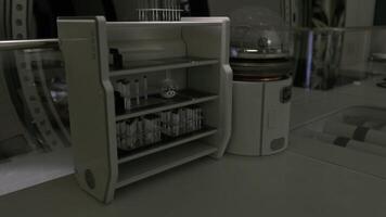 Innovative storage unit and futuristic device in a modern laboratory setting video