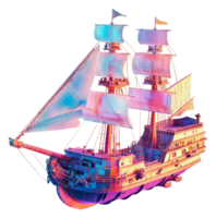 Vivid 3D render of a historic ship png