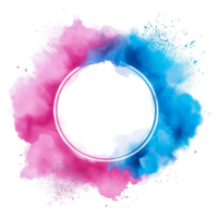 Vibrant splash design in circular frame png