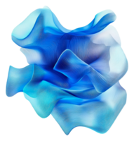 Abstract blue fabric swirling in soft shapes png