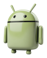 Cheerful Android robot figure on display png