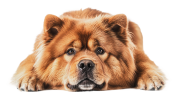 Chow chow dog resting on a white background png