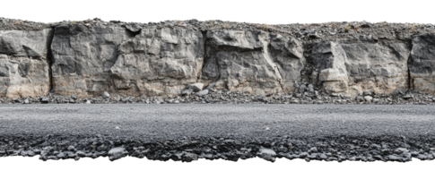 Rock formation and gravel road in natural setting png