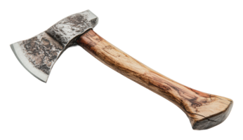 Handmade rustic axe with wood handle png
