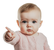 Baby zeigen mit Neugierde im spielerisch Ausdruck png