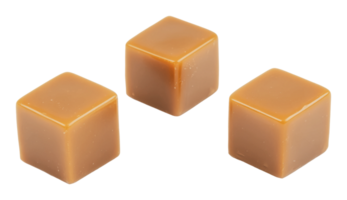 Delicious caramels arranged on a plain surface png