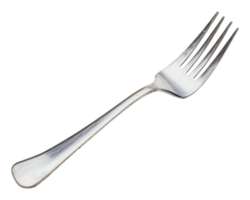 Simple metal fork on white background png