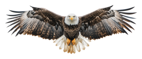 Majestic bald eagle soaring in open sky png