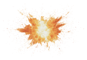 Bright explosion with fiery sparks in the air png