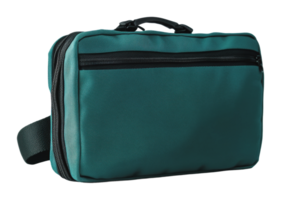 Stylish teal bag with zipper for everyday use png