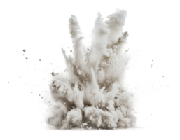 Dust cloud rises after explosive impact in action png