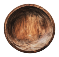 Wooden bowl with smooth interior and rustic finish png