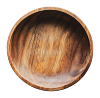 Rustic wooden bowl displayed on a surface png