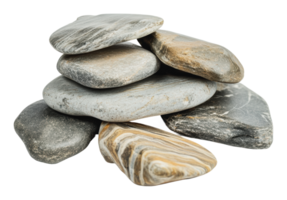 Pebbles arranged in a balanced stack at home png