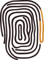 Abstract Fingerprint with Highlighted Section - Unique Identification Concept png