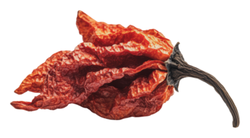 Dried red chili pepper with wrinkled texture png