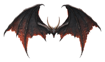 Mythical creature with massive wings and horns png