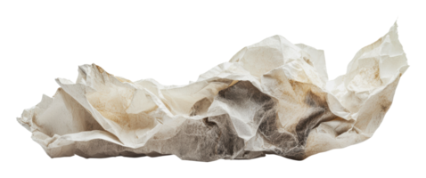 Crumpled paper resting on a plain background png