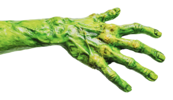 Green hand reaching out in a creative display png