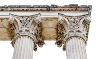 Ancient columns in historical architecture png