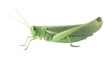 Grasshopper resting on a leaf in nature png