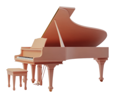Elegant pink grand piano in a modern setting png