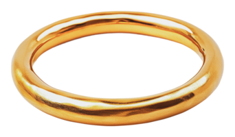 Simple golden bangle displayed on white background png