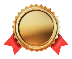 Achievement award with a golden seal design png