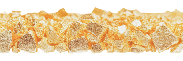 Golden crystal-like material on a white background png