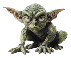 Tiny green being with big ears and charm png