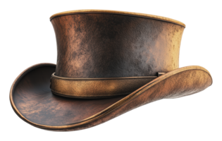 Vintage style top hat with a weathered look png