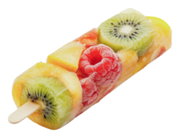 Fruity popsicle with colorful mix inside png
