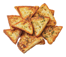 Crispy garlic bread triangles served fresh png