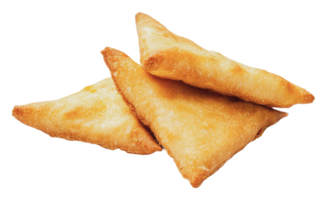 Crispy golden samosas on a plate for snacking png