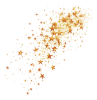 Glittering golden stars creating a magical effect png