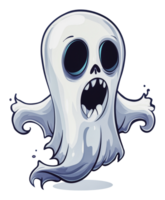 Ghost character floating with spooky expression png