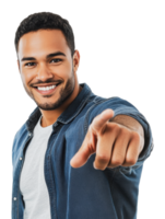 Smiling man pointing playfully at the viewer png