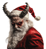 Red-suited figure with horns, menacing look png